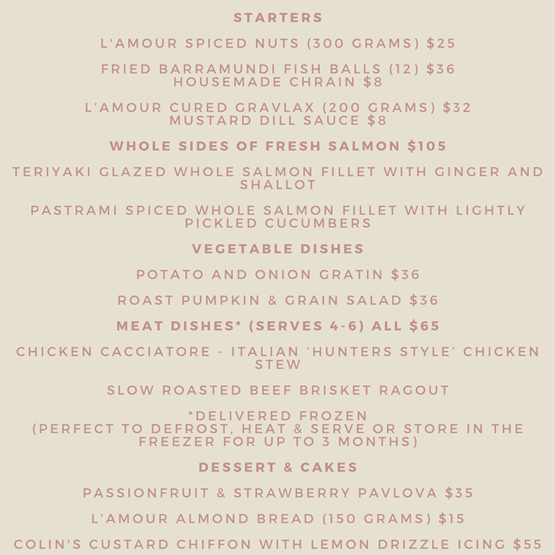 Kosher Catering Sydney L'amour Catering